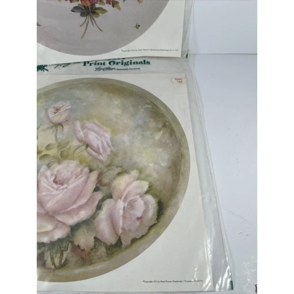 Vintage Hazel Pearson Handicrafts Art Print Originals Lot of 2‎ Transfers